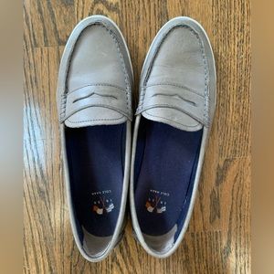 Cole Haan Grey Leather Penny Loafers Women's Size 9.5